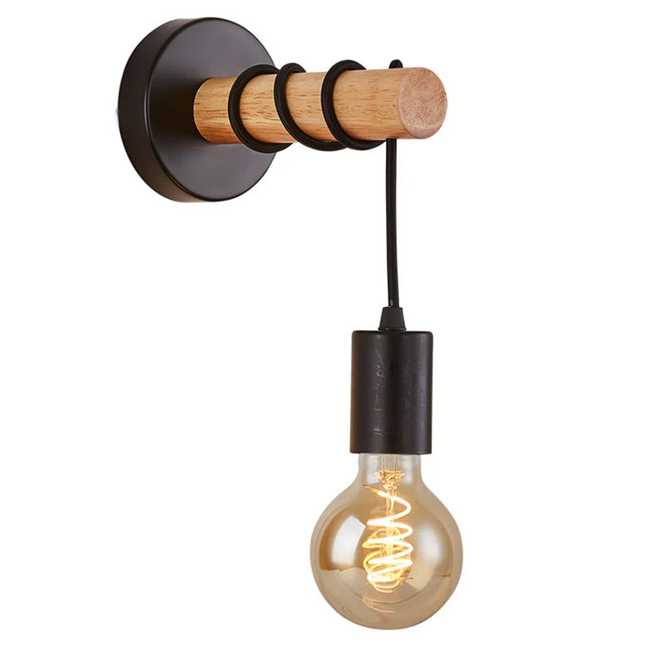 Modern Minimalist E27 Wood Wall Light – LED Wall Sconce for Bedroom, Kitchen, Dining Room, and Stairway, Indoor & Outdoor Home Lighting | Kalsten