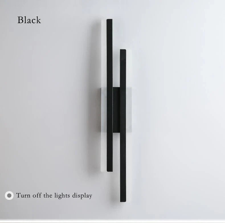 Modern LED Wall Lamp – Black & Gold Acrylic Wall Sconce for Living Room, Bedroom, and Interior Decor | Kalsten