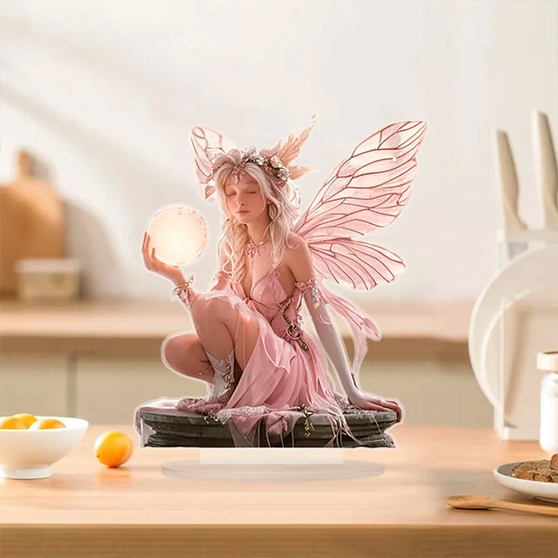 Kalsten | Celestia Acrylic Table Decoration Angel | Fairy Tale Stand | 18 cm | Gift & Photo Prop