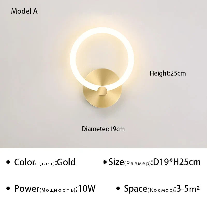 Modern Nordic LED Wall Lamp – Elegant Ring Light Fixture for Bedroom, Living Room, and Hotel Décor | Kalsten