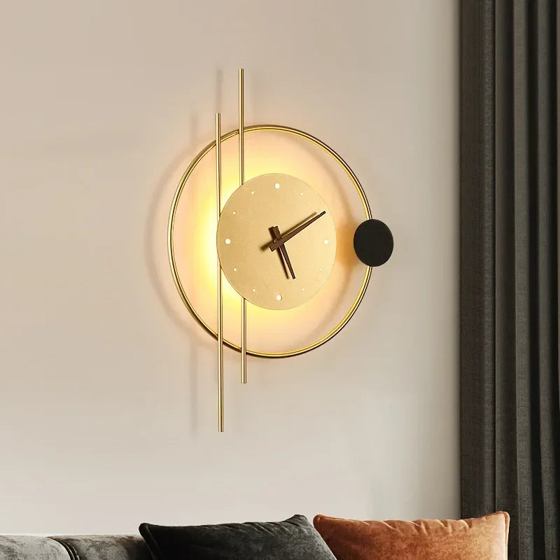 Modern LED Clock Wall Lamp – Stylish Wall-Mounted Light for Bedroom, Living Room, and Home Décor | Kalsten