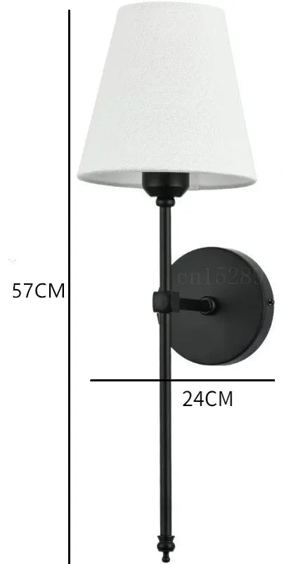 Modern LED Wall Lamp with Fabric Lampshade – Wall-Mounted Sconce for Bathroom, Bedroom, Corridor, or Stairway | Kalsten