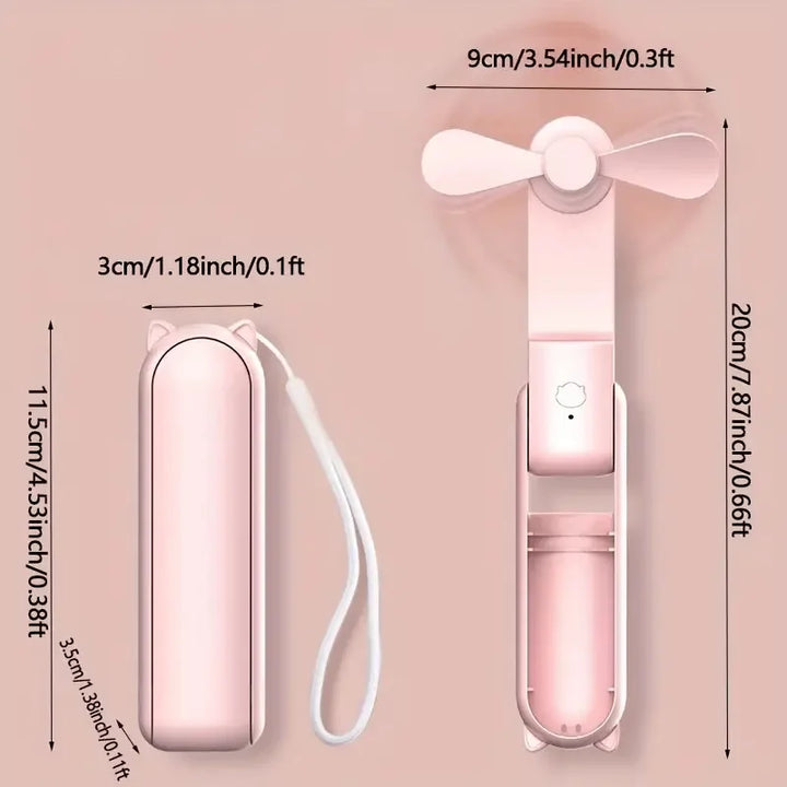Foldable Mini-Hand Fan with Powerbank and Wristband – FrisMee 2-in-1 | Kalsten