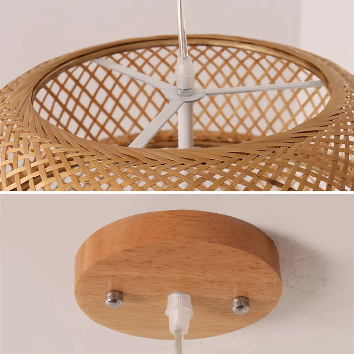 Classic Bamboo Lustre Chandelier - Handmade Rattan Pendant Light Fixture | Kalsten