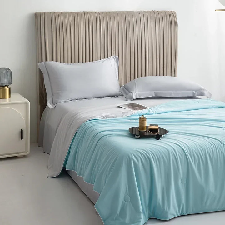 Air Condition Summer Comforter — Pure Color Ice Silk Cooling Blanket, Lightweight & Smooth Twin/King Size Quilt | Kalsten