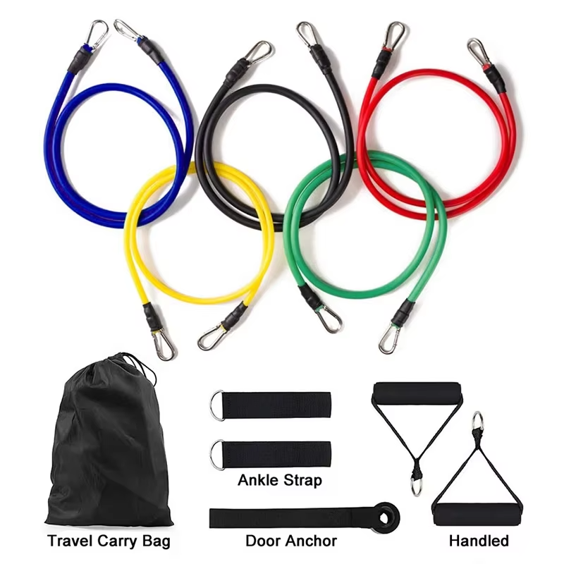 Kalsten | 11-Piece TPE Resistance Band Set with Handles, Door Anchor, Ankle Straps, Carry Bag