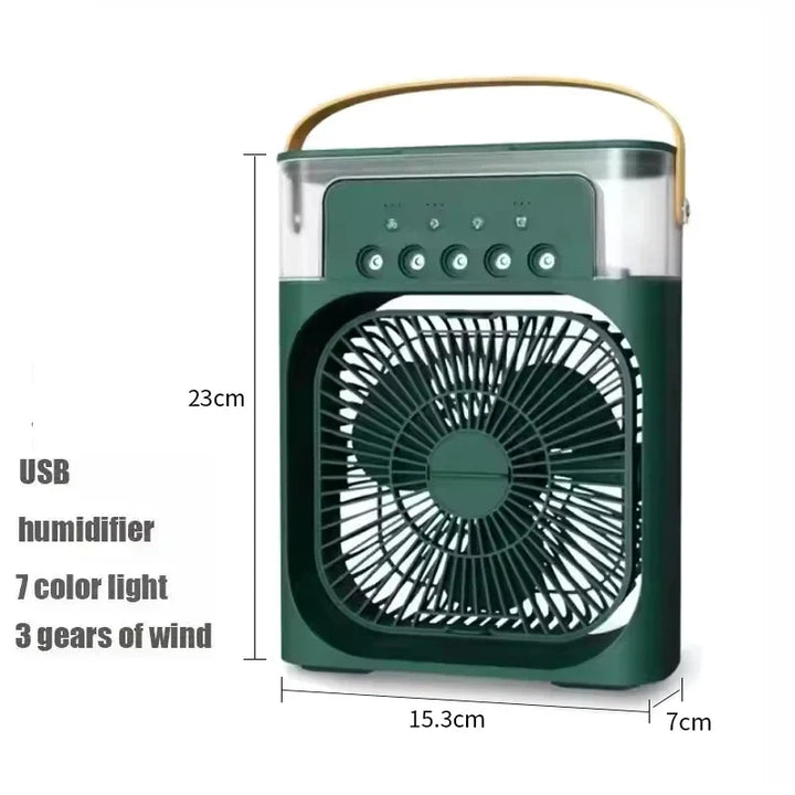 3-in-1 Mini Air Cooler Fan – Portable Household Air Conditioner with LED Night Light, Humidifier, and Adjustable Air for Home & Office | Kalsten