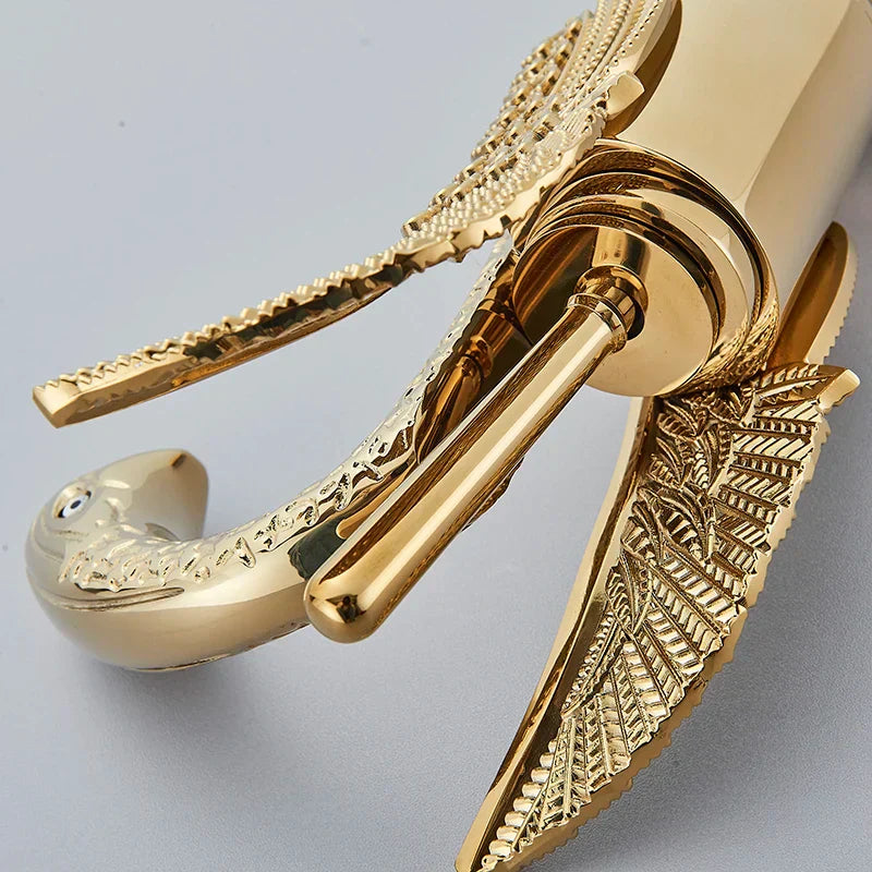 Kalsten | Swan Single Handle Golden Basin Faucet