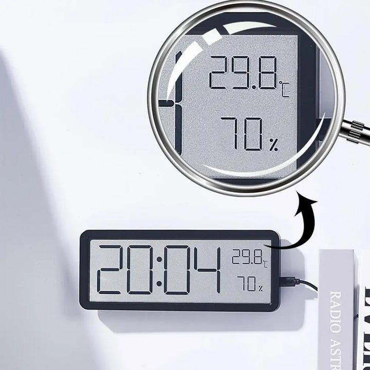 Large Digital Wall Clock with Temperature and Humidity Display – Perfect for Living Room, Bedroom, and Office | Kalsten