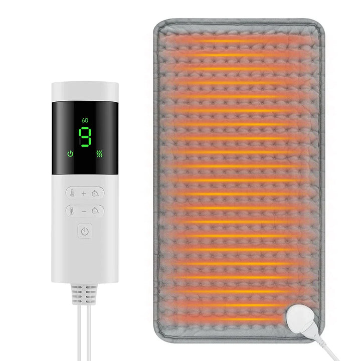Kalsten | ThermaEase Electric Heating Pad | 9 Temperature Levels & 4 Timer Modes | 30×60 cm | Washable & Quick Heating | For Back, Stomach & Legs