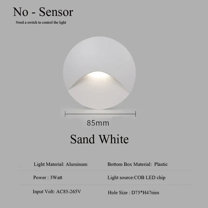 Kalsten | Modern waterproof IP65 LED recessed wall lamp for outdoor lighting - 3W embedded step & staircase balcony portal light
