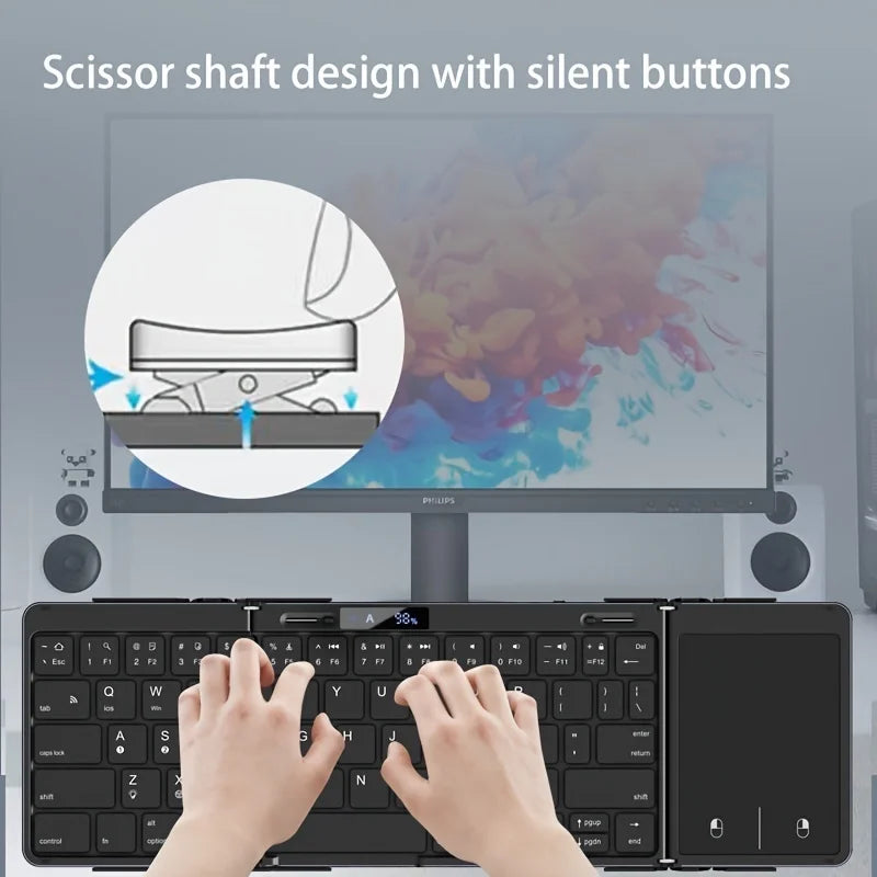 Kalsten | Foldable RGB Wireless Built-in Touchpad Backlit Travel Keyboard