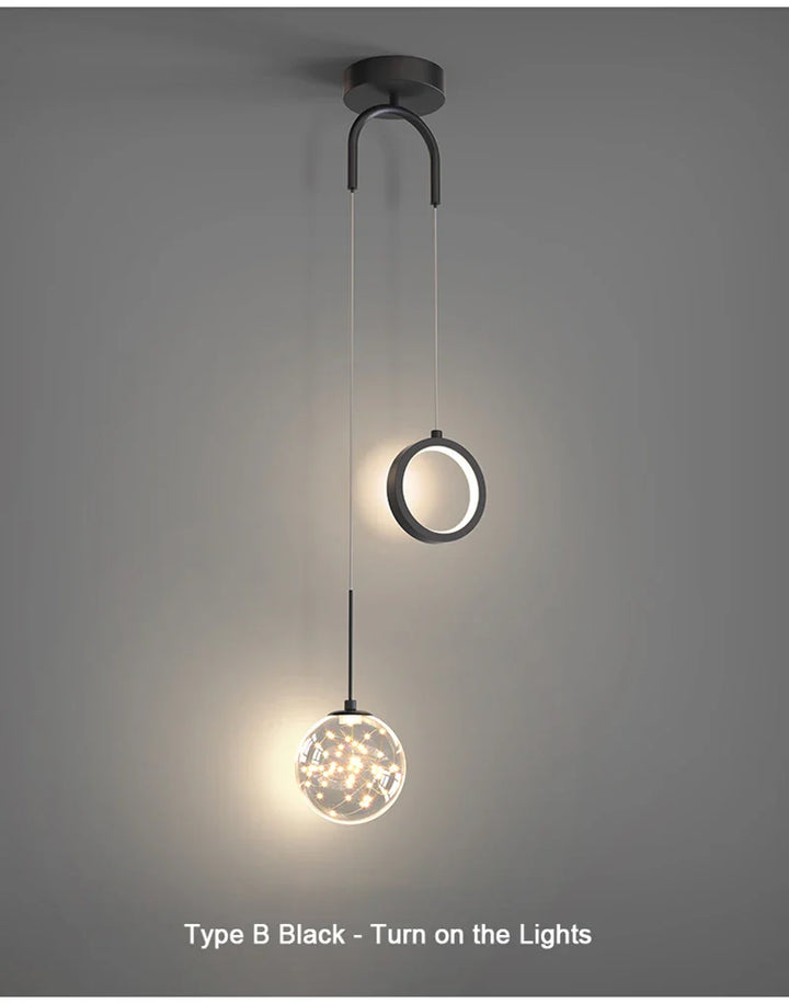 Modern LED Pendant Light – 2-Way Indoor Hanging Lamp for Living Room, Bedroom, Dining Table with Adjustable 3 Light Colors | Kalsten