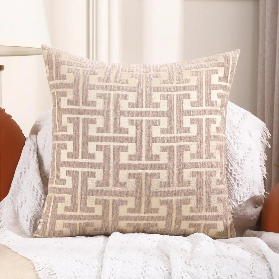 Striped cushion cover in country house style – Decorative sofa cover for living room and couch | Kalsten