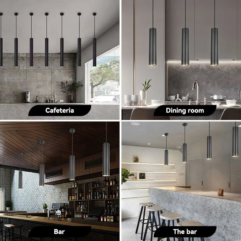 Modern LED Pendant Light – Sleek Cylinder Hanging Lamp for Kitchen, Living Room, and Bedroom Decor | Kalsten