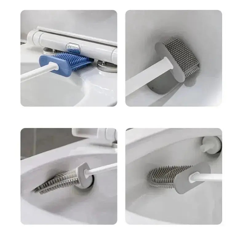 Kalsten | Toilet Brush HygieBrush DuoClean | 2-in-1 Silicone Toilet Brush Set with Wall Mount | Antibacterial & Space-Saving