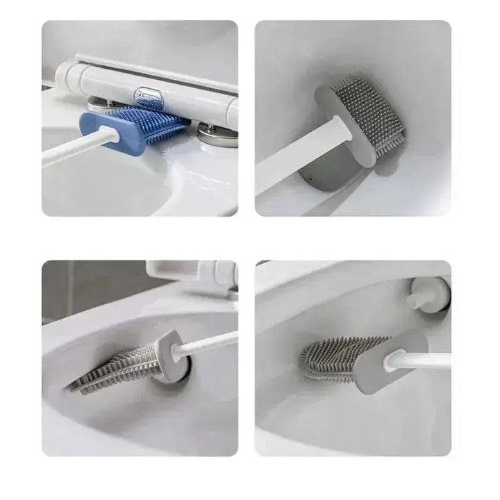 Kalsten | Toilet Brush HygieBrush DuoClean | 2-in-1 Silicone Toilet Brush Set with Wall Mount | Antibacterial & Space-Saving