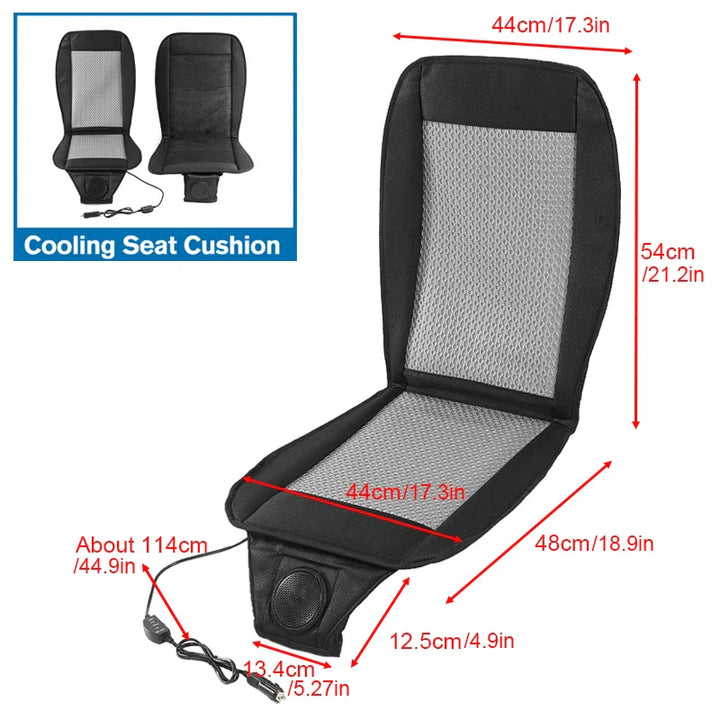 DC 12V 3D Car Seat Cooling Cushion | 8-Fan Ventilated Summer Air Seat for Fast Cooling | Kalsten