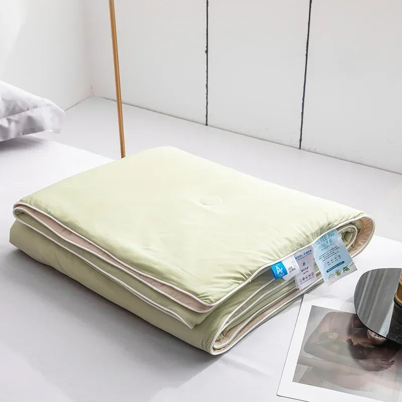 Air Condition Summer Comforter — Pure Color Ice Silk Cooling Blanket, Lightweight & Smooth Twin/King Size Quilt | Kalsten