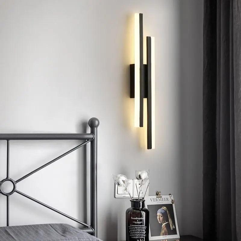 Modern LED Wall Lamp – Black & Gold Acrylic Wall Sconce for Living Room, Bedroom, and Interior Decor | Kalsten