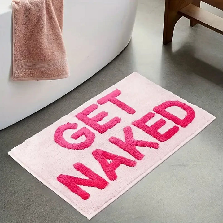 BlushNaked Tufted Design Rug – Pink "Get Naked" Bath & Living Rug | Kalsten