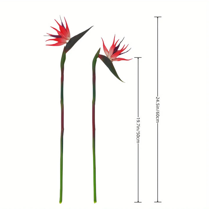 Kalsten | Floriva 3 Piece Set Artificial Strelitzias | Bird of Paradise Flowers | 24.5 cm Long Stems | Decoration for Home, Office & Events