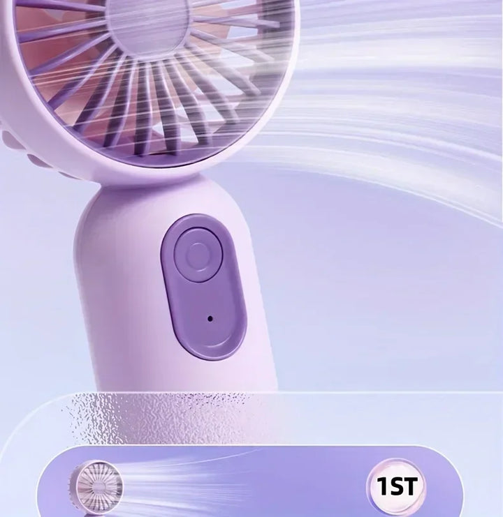 Mini Handheld USB Fan – 3-Speed Strong Wind Portable Desk Fan, Rechargeable for Students, Office, Outdoor, Travel, and Camping | Kalsten