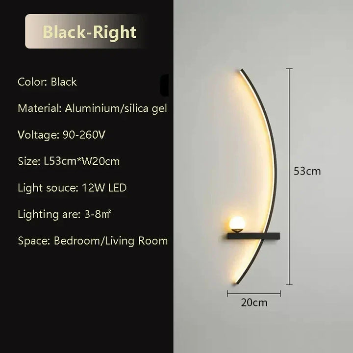Modern LED Wall Lamp – Aluminium 53cm Long Strip Light for Bedroom, Living Room, Aisle, and Indoor Use – Dimmable with Remote Control | Kalsten