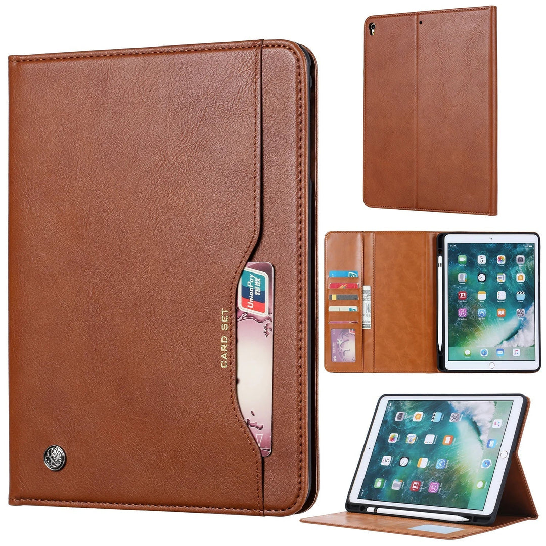 Kalsten | Leather Flip Case for iPad 9.7 (2017-2018), 10.2 (7th/8th Gen), Air 2/3/4, Pro 9.7/10.5/11 - Waterproof, Shockproof, Business Tablet Case