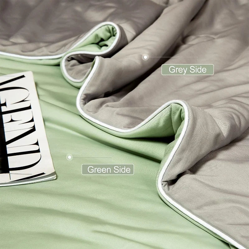 Air Condition Summer Comforter — Pure Color Ice Silk Cooling Blanket, Lightweight & Smooth Twin/King Size Quilt | Kalsten