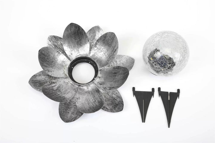 Solar Lotus Crackle Garden Light