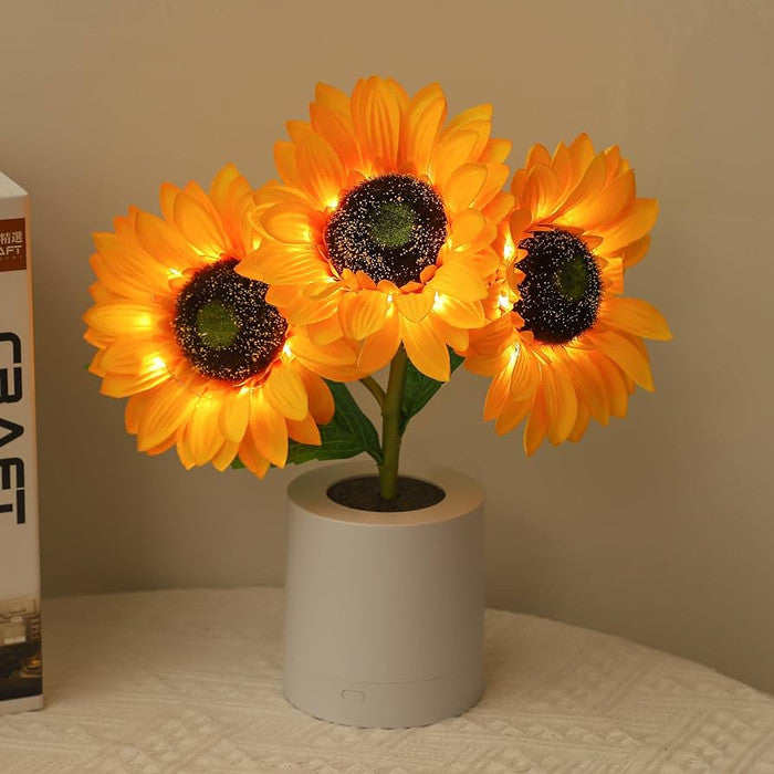 LED Sunflower Table Lamp - Decorative Lighting Fixture for Home Decor & Nightstand Use | Kalsten