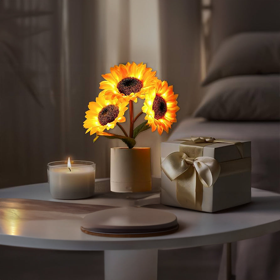 LED Sunflower Table Lamp - Decorative Lighting Fixture for Home Decor & Nightstand Use | Kalsten