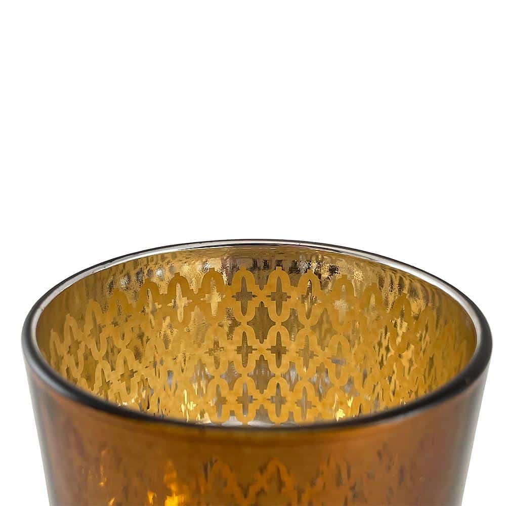 Tea light holder made of glass (2 pcs.) Copper / black by SIA Home Fashion | Kalsten