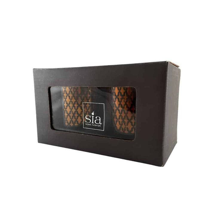 Tea light holder made of glass (2 pcs.) Copper / black by SIA Home Fashion | Kalsten