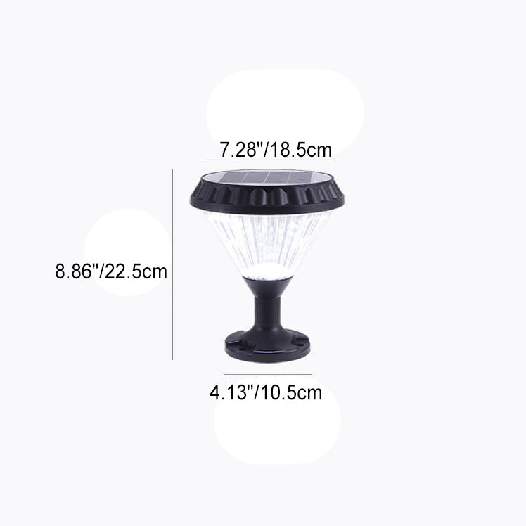 Modern Black Solar Die-Cast Aluminum Glass Outdoor Patio Waterproof Column Head Light | Kalsten