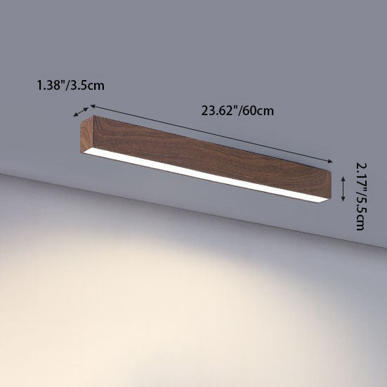 Flush Mount Ceiling Light Aluminum 23.6 in 12W Walnut Living Room Bedroom LED Modern Lighting Fixture | Kalsten
