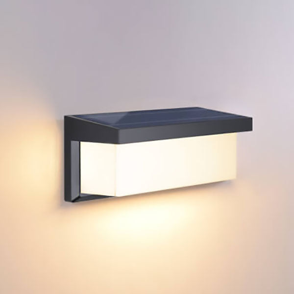 Modern Minimalist Solar Rectangle PC LED Outdoor Wall Sconce Lamp For Outdoor Patio | Kalsten