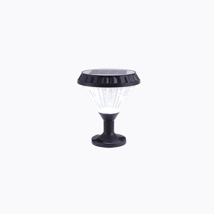 Modern Black Solar Die-Cast Aluminum Glass Outdoor Patio Waterproof Column Head Light | Kalsten