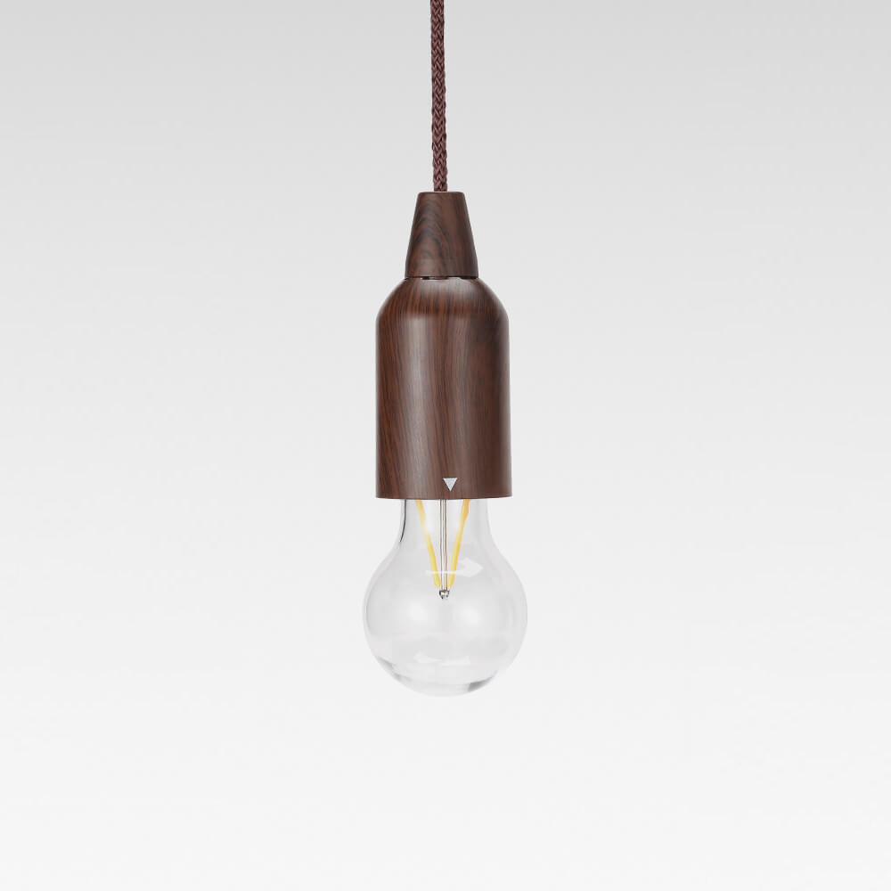 Retro Portable Waterproof Wood Round Cone Battery USB 1-Light Camping Outdoor Light | Kalsten