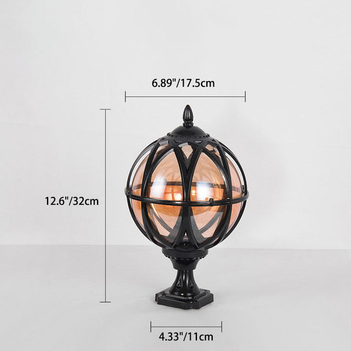 Traditional Colonial Globe Glass Aluminum 1-Light Outdoor Light For Garden | Kalsten