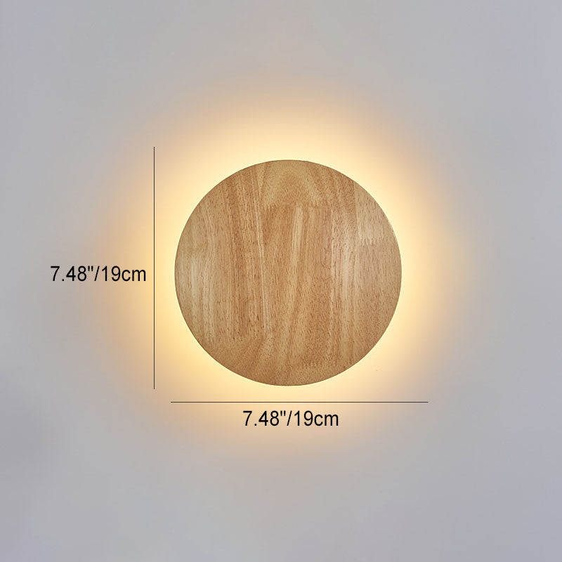Minimalist Oval Wood LED Wall Lamp – Living Room