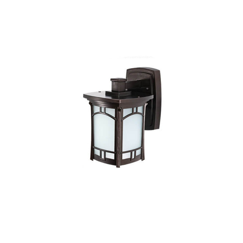 Modern Square Aluminum Glass Carved 1-Light Outdoor Waterproof Wall Sconce Lamp | Kalsten