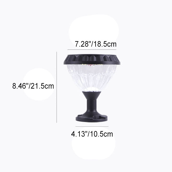 Modern Black Solar Die-Cast Aluminum Glass Outdoor Patio Waterproof Column Head Light | Kalsten