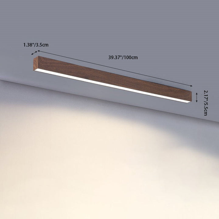 Flush Mount Ceiling Light Aluminum 23.6 in 12W Walnut Living Room Bedroom LED Modern Lighting Fixture | Kalsten