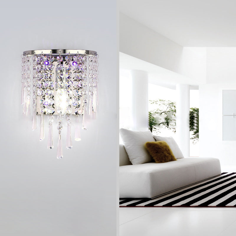 Luxury Octagonal Pearl Crystal Wall Lamp – Living Room
