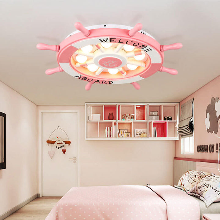 Kalsten | NautiGlow Children's Room LED Ceiling Lamp | Sailboat Design | Cartoon Style | Ambient Lighting