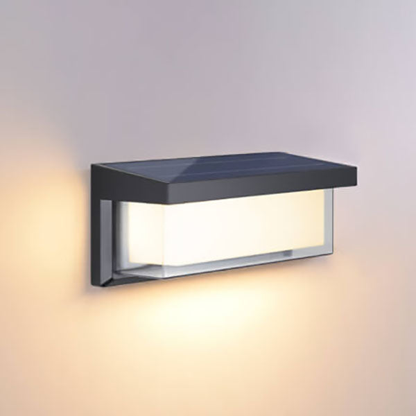 Modern Minimalist Solar Rectangle PC LED Outdoor Wall Sconce Lamp For Outdoor Patio | Kalsten