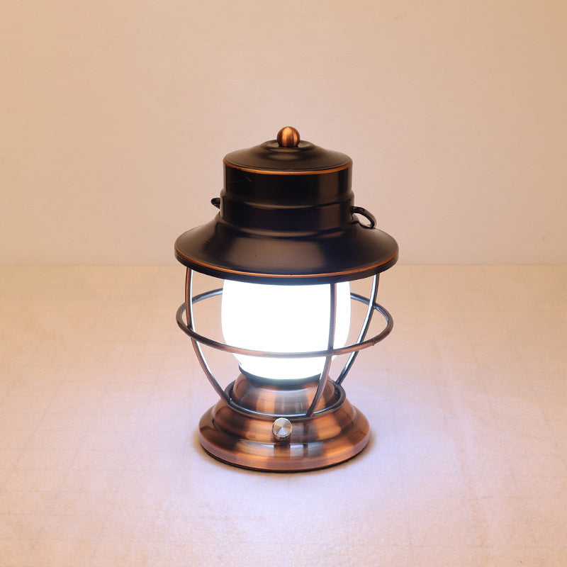 Traditional Farmhouse Waterproof Rechargeable Iron Acrylic Cylinder LED Table Lamp For Entertainment Room | Kalsten