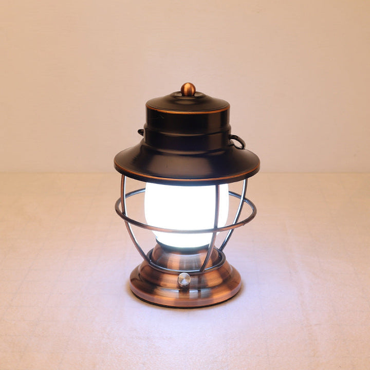 Traditional Farmhouse Waterproof Rechargeable Iron Acrylic Cylinder LED Table Lamp For Entertainment Room | Kalsten